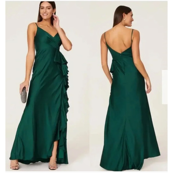 Mac Duggal Dresses & Skirts - Mac Duggal Satin Ruffle Gown Green 4